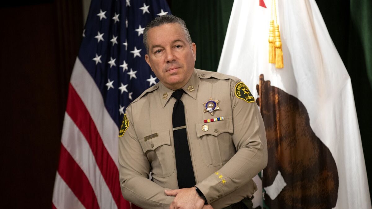 L.A. County Sheriff Alex Villanueva, shown at L.A.'s Hall of Justice in 2019 