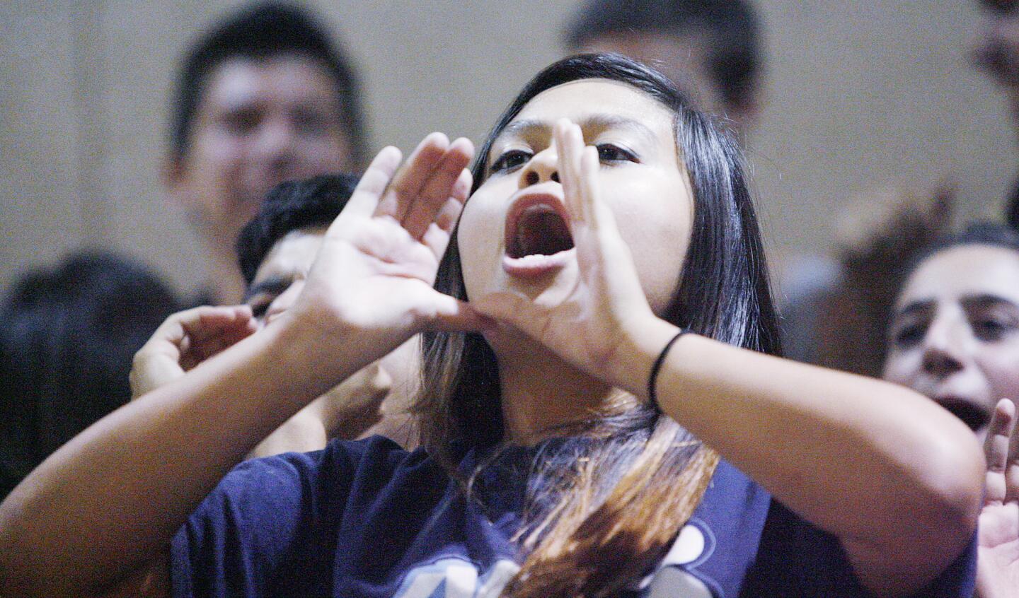 Photo Gallery: Burbank v. Burroughs rival Pacific League girls volleyball