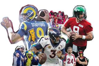 A collage of NFL quarterbacks and fans