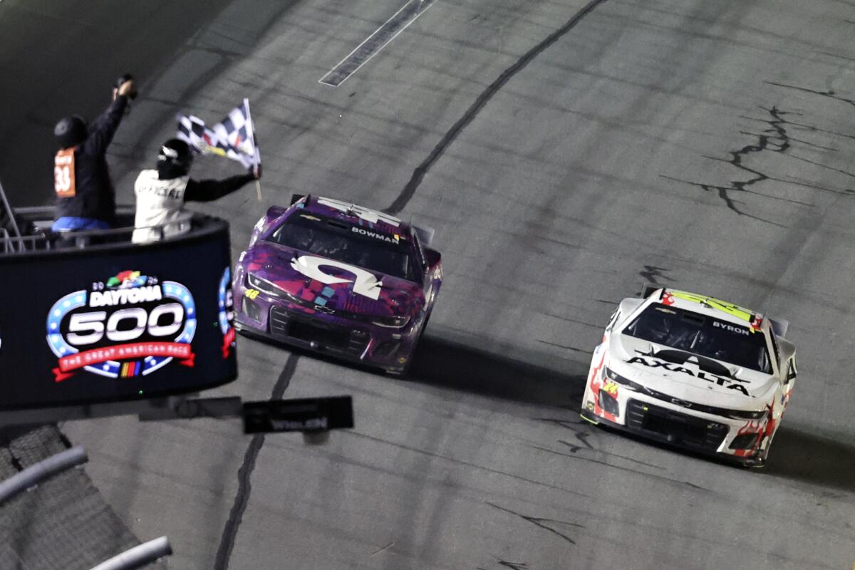 Alex Bowman triggers 'the big one' in the Daytona 500 but escapes