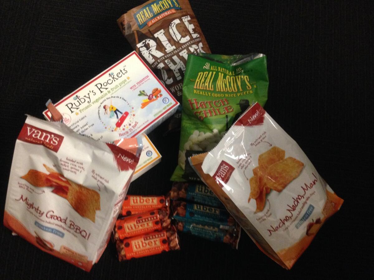 An assortment of new gluten-free snacks.