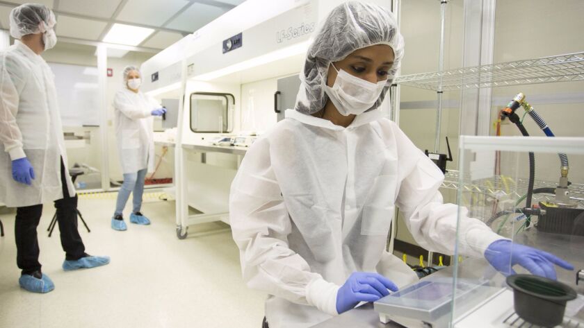 Researchers work inside a lab in Louisville, Ky. in November of 2016.