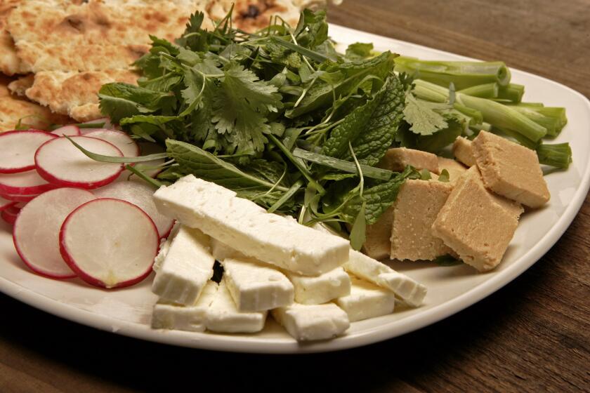 Refreshing and light. Recipe: Persian-style herb and cheese platter