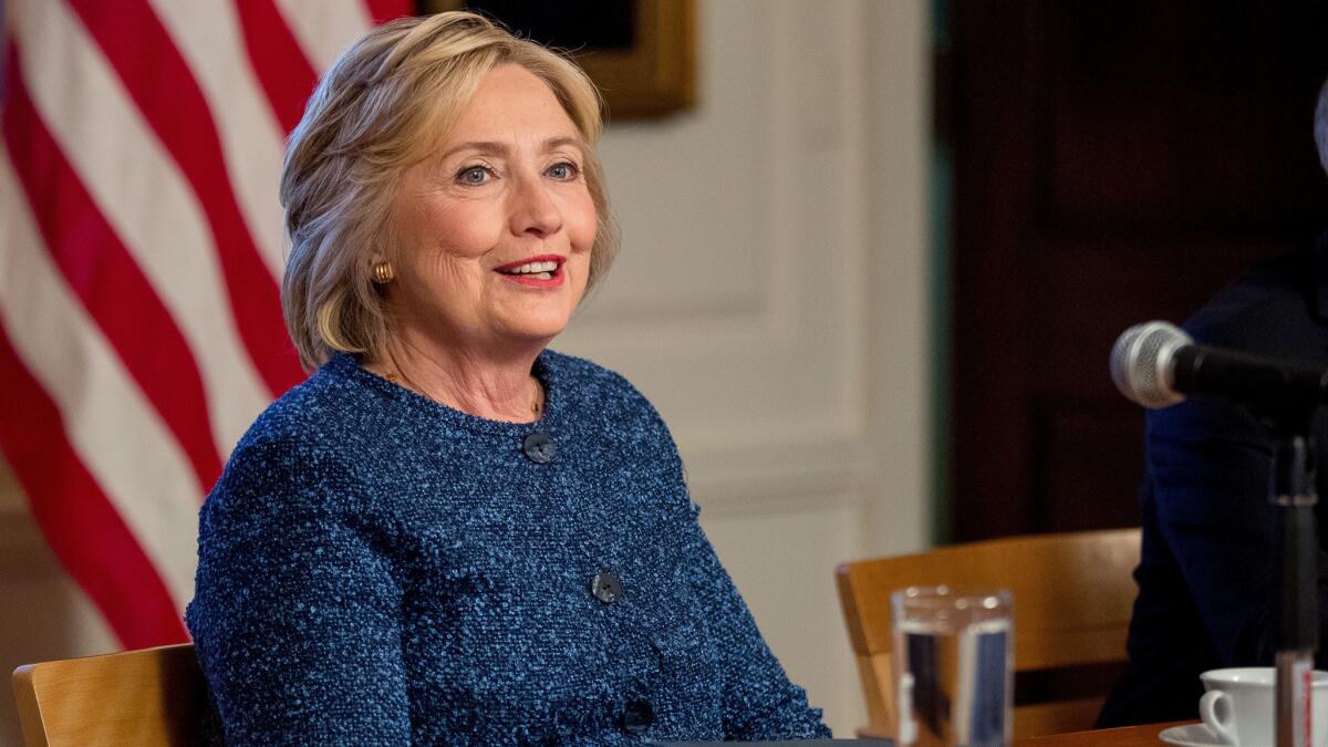 Hillary Clinton attends a National Security working session at the Historical Society Library in New York on Sept. 9. Clinton's doctor says she is recovering from pneumonia and remains “healthy and fit to serve as President of the United States.”