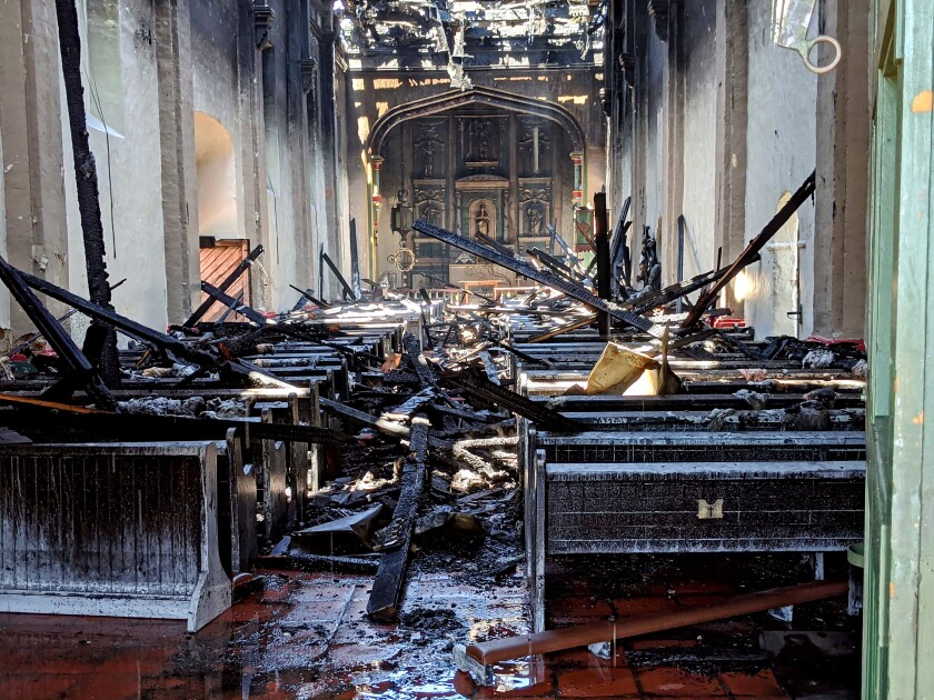 A massive fire ripped through the 249-year-old San Gabriel Mission early Saturday.