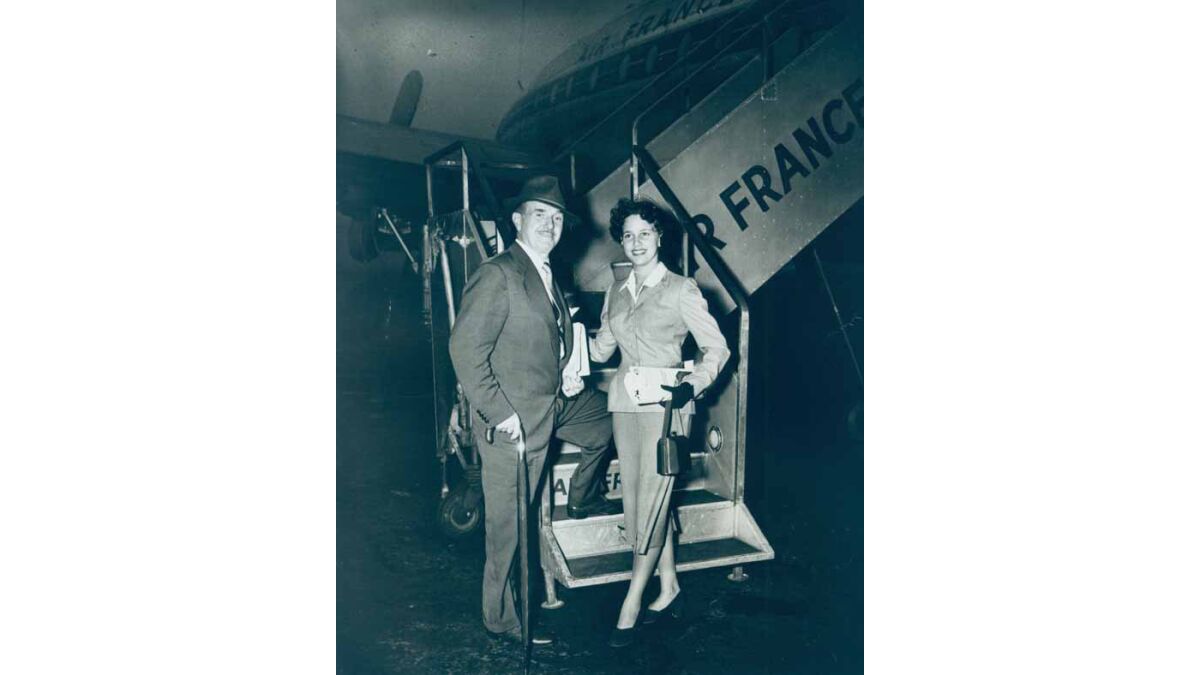 Jack Warner with his daughter Barbara in 1950.
