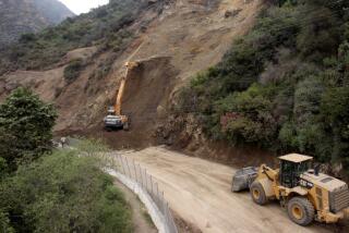 Photo from May 29, 2024 shows what remained of the Topanga Canyon Road landslide that the contractor is removing May 30th and May 31st.