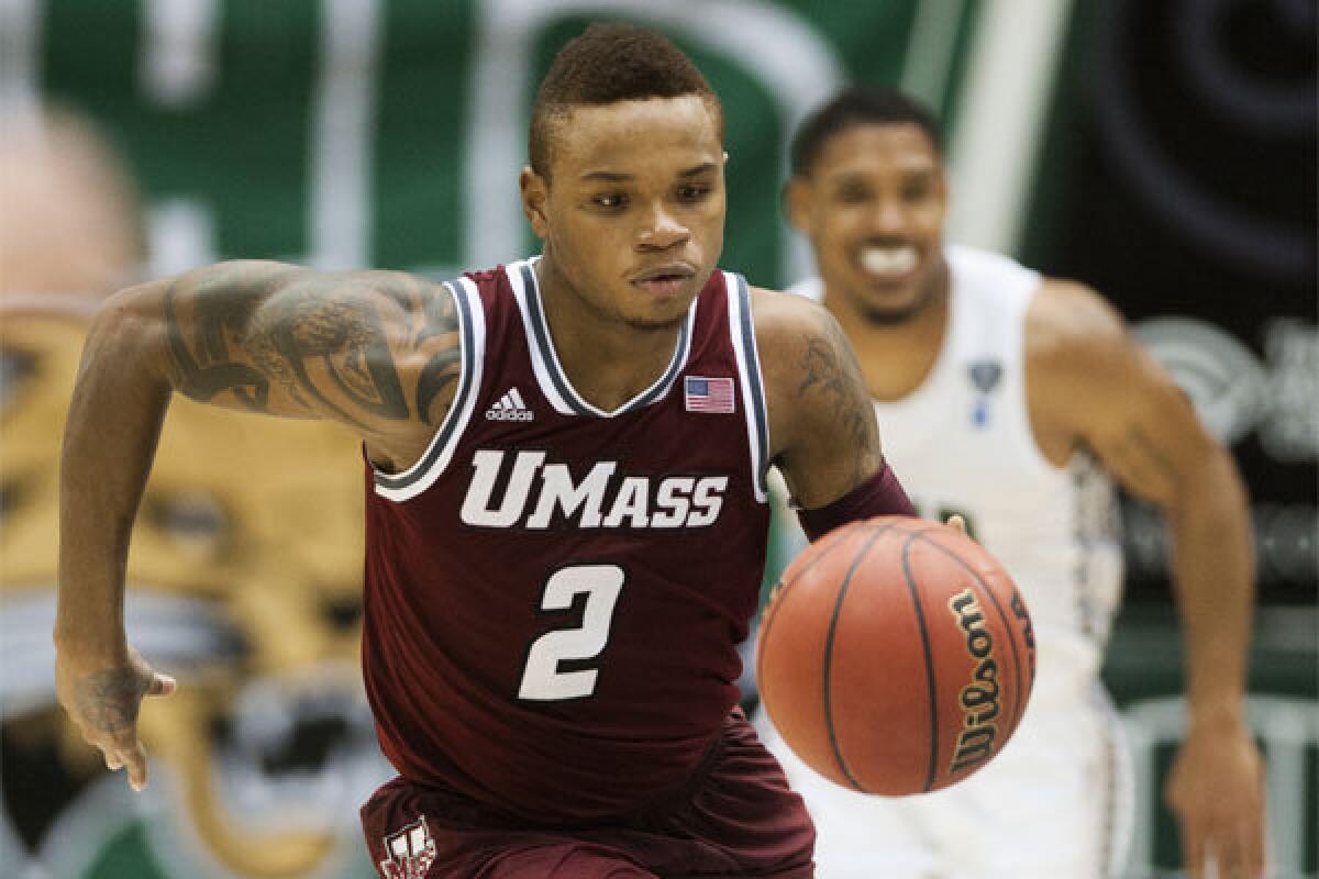 Massachusetts guard Derrick Gordon averaged 9.4 points and 3.5 rebounds a game for the Minutemen this season.