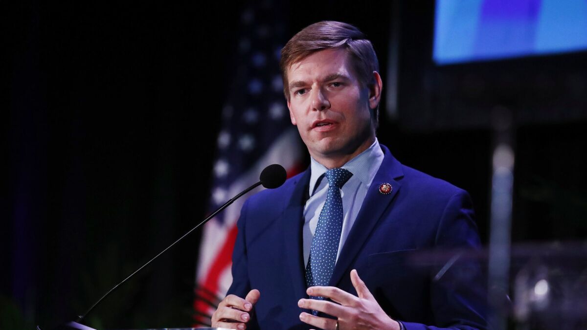 Eric Swalwell says he knows from experience what it's like to struggle financially. He wants to see universal healthcare and higher taxes on the wealthy.