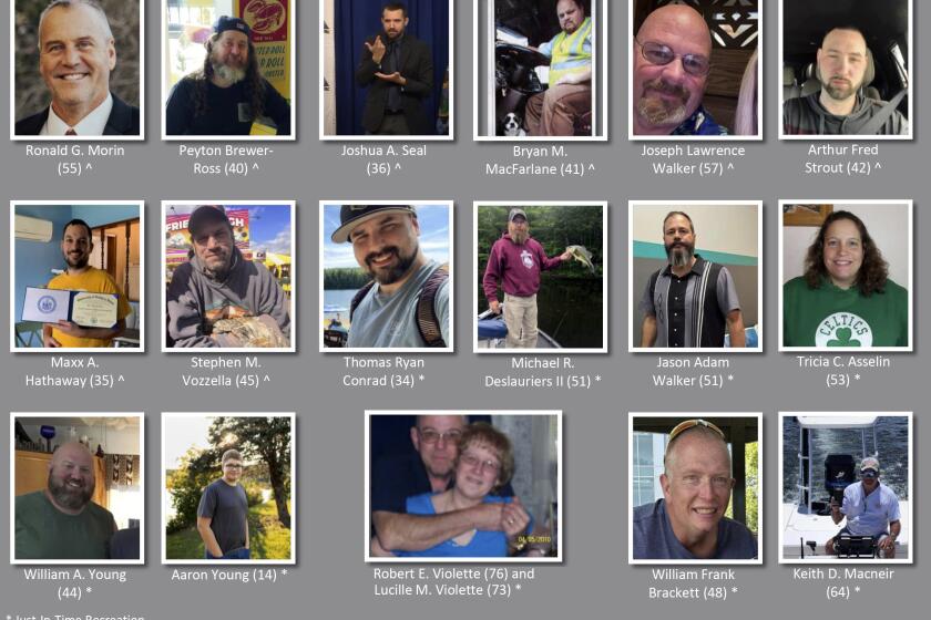 This poster provided by the Maine Department of Public Safety shows victims of the Maine Shooting. 