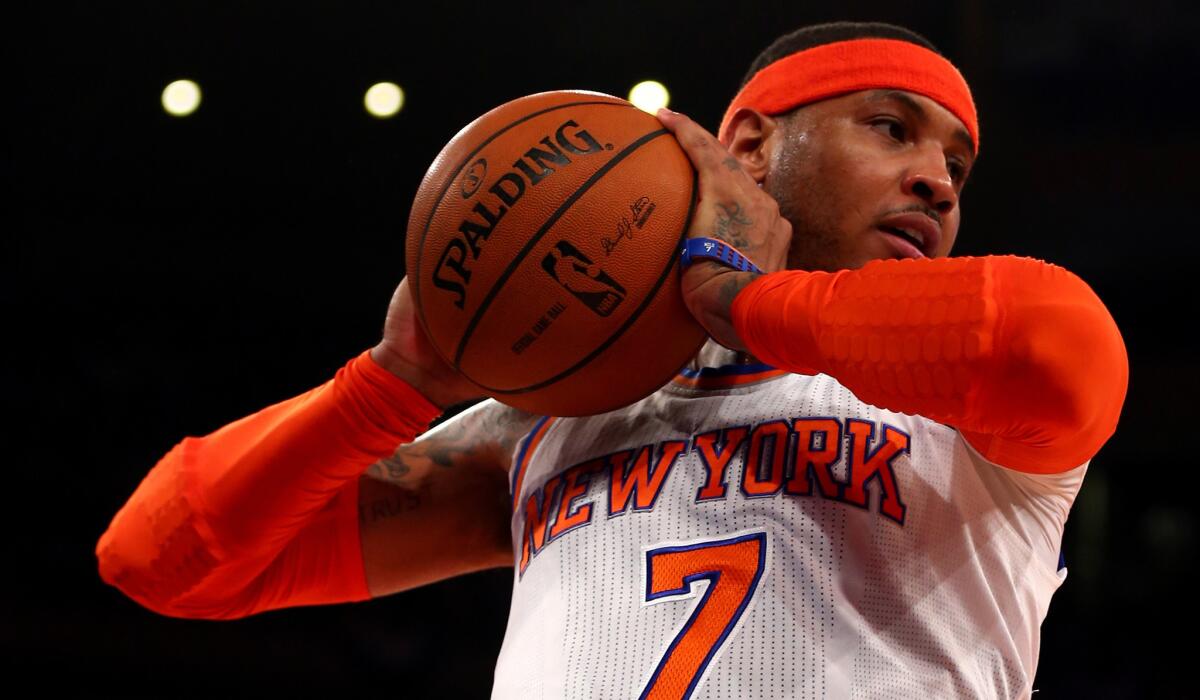 Knicks forward Carmelo Anthony is averaging 24.1 points, 6.6 rebounds and 3.1 assists a game this season.