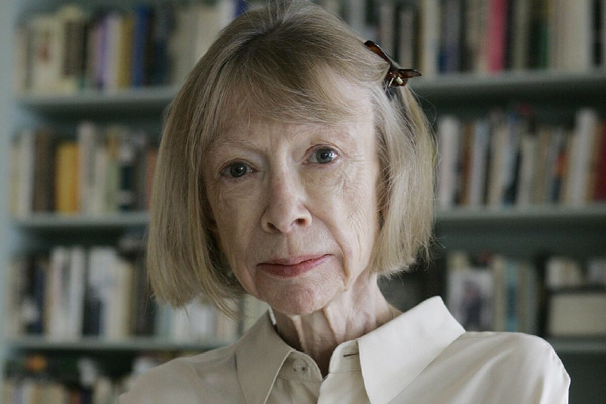 Author Joan Didion in her New York apartment in 2005.