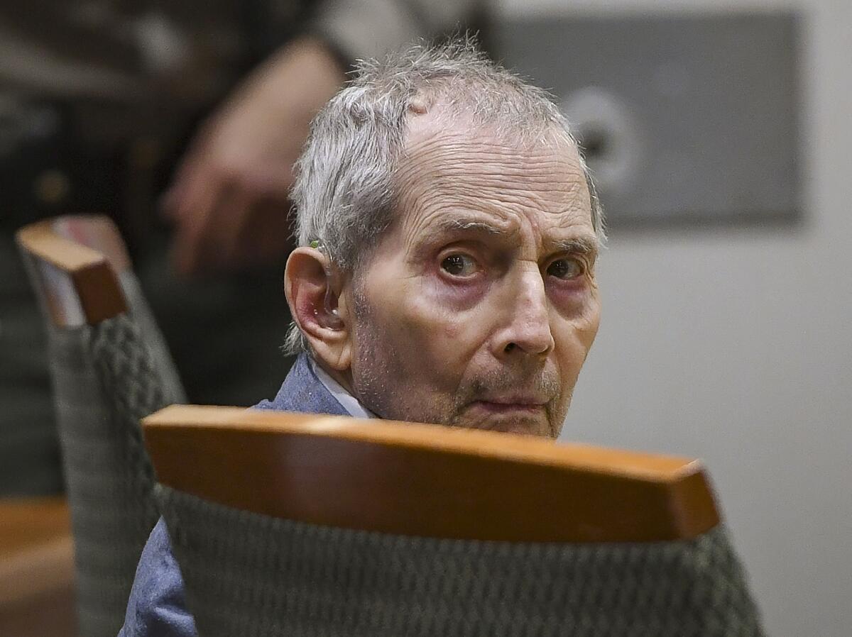Real estate heir Robert Durst sits during his murder trial