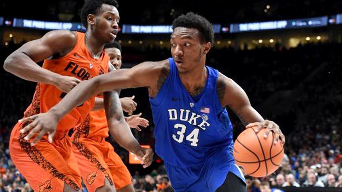 Wendell Carter Jr. drives the baseline during a game against Florida last season.