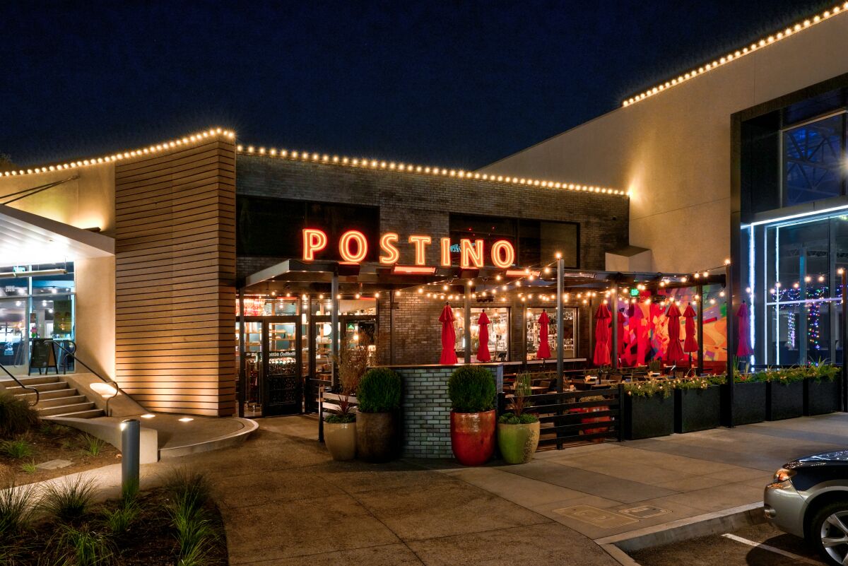 Outside Postino WineCafé at Irvine’s Park Place.
