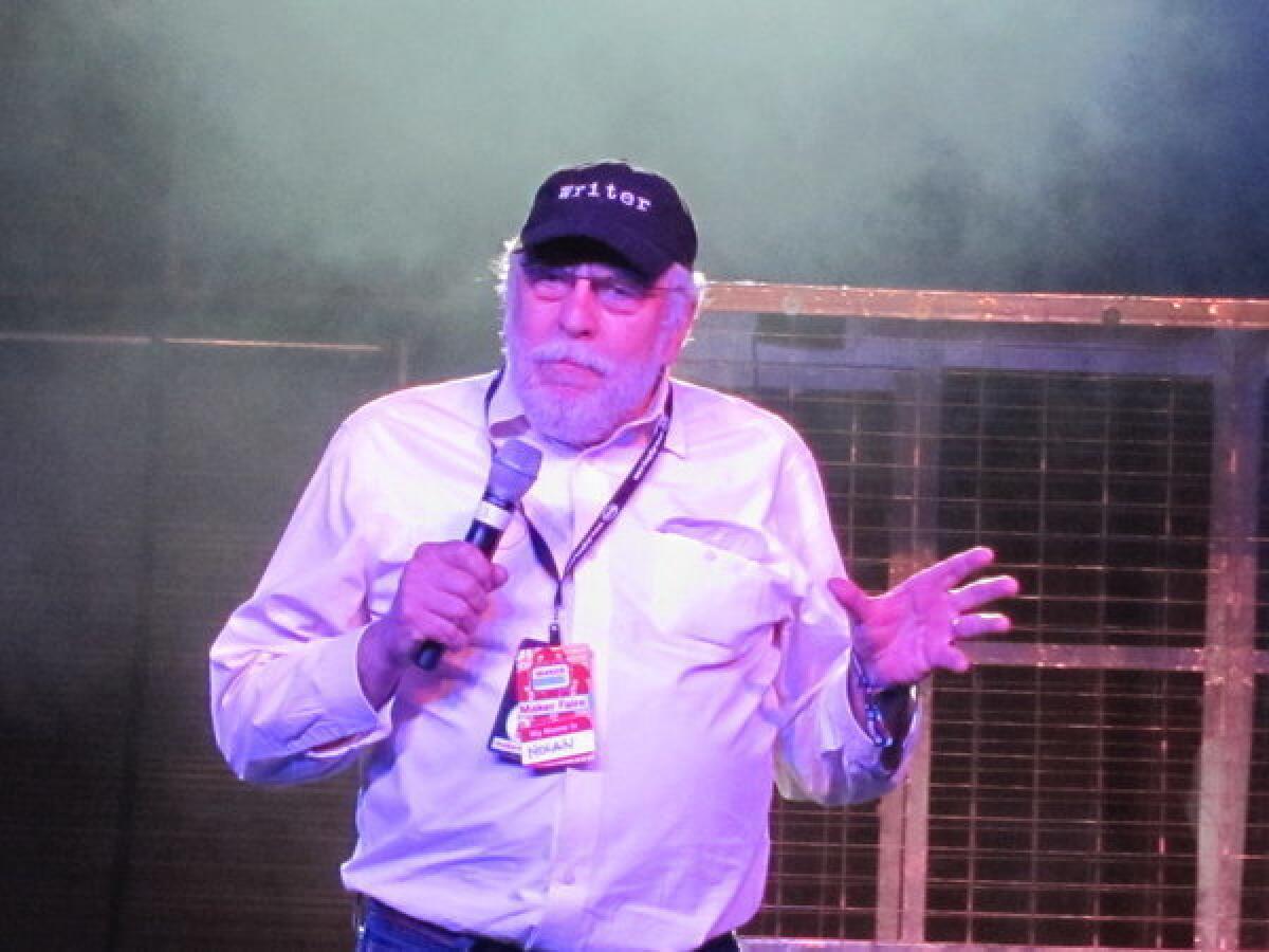 Atari founder Nolan Bushnell speaking at the Maker Faire in 2011.