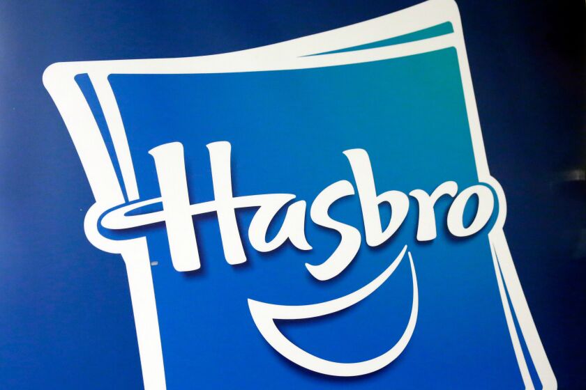 FILE - The Hasbro logo is seen on April 26, 2018, in New York. Toymaker Hasbro said Thursday, Jan. 26, 2023, that it is cutting about 1,000 jobs as part of moves announced last year to save up to $300 million annually by 2025. (AP Photo/Richard Drew, File)