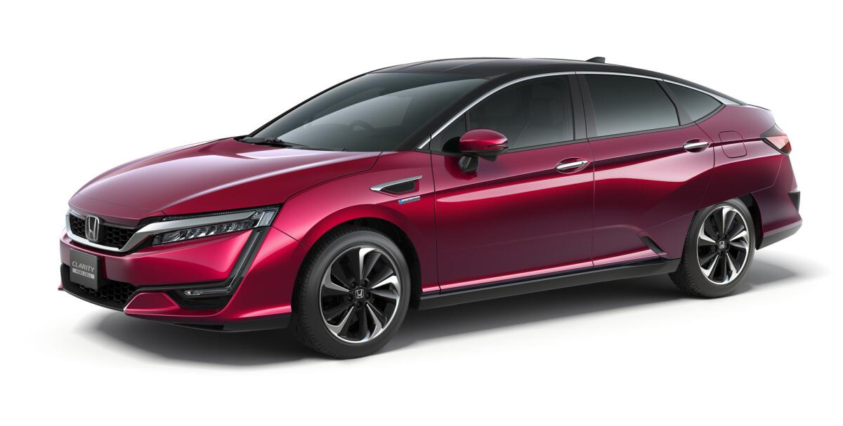 The Clarity's compact fuel cell allows refueling in three to five minutes, Honda says.