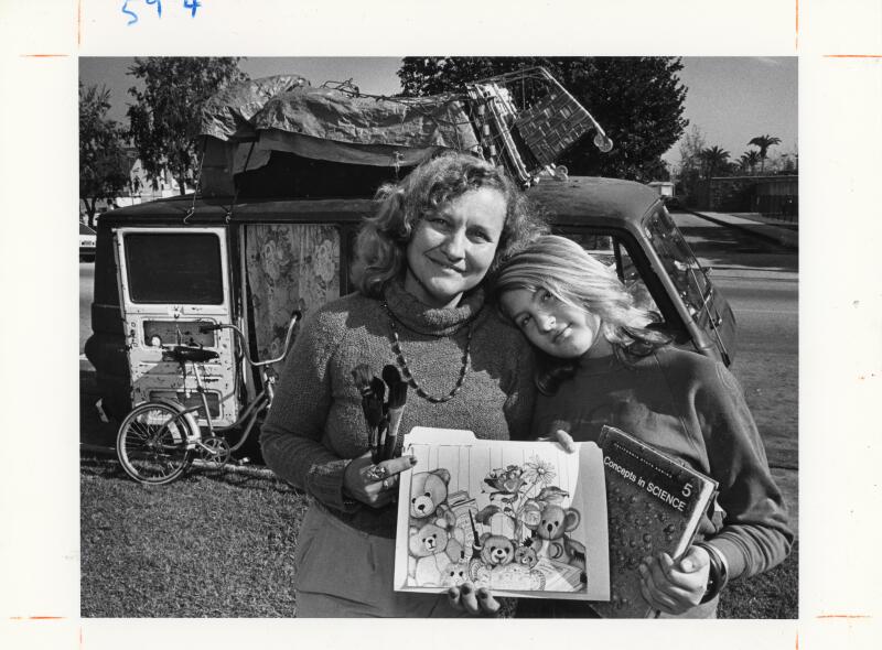 Geneva Reesa, 36, and daughter Eve, 13, live in their van. Geneva is an artists and teaches her daughter instead of having her daughter go to school.