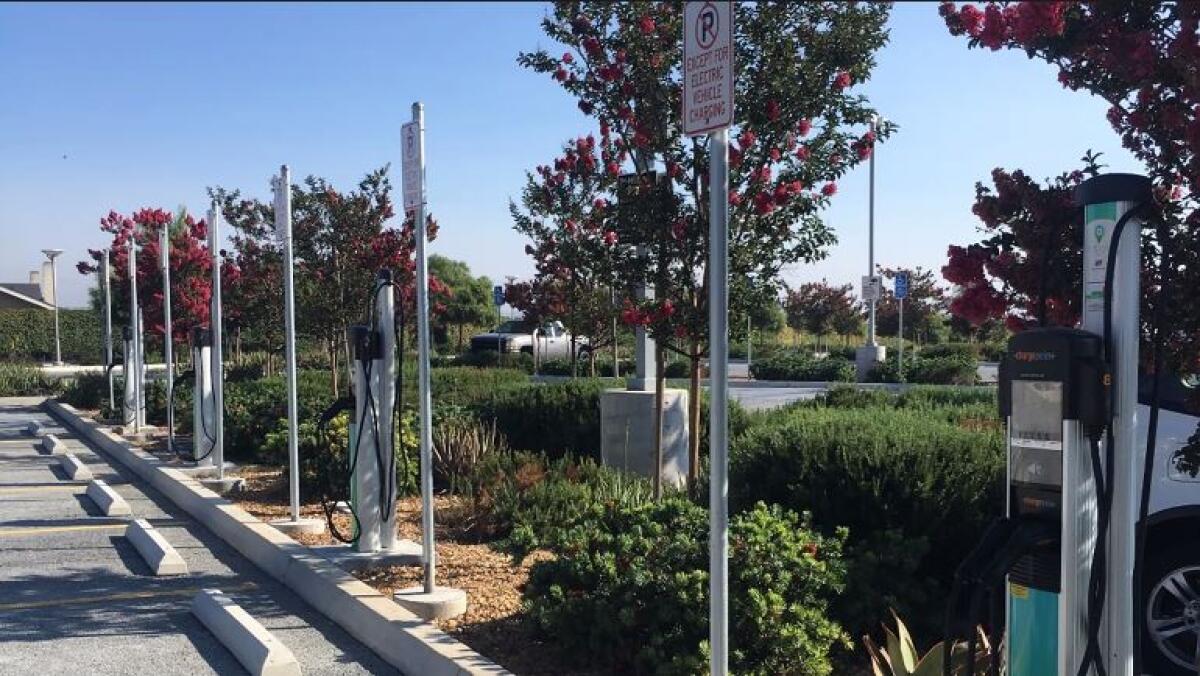 Two EV charging stations like these will be coming to Treganza Heritage Park in Lemon Grove.