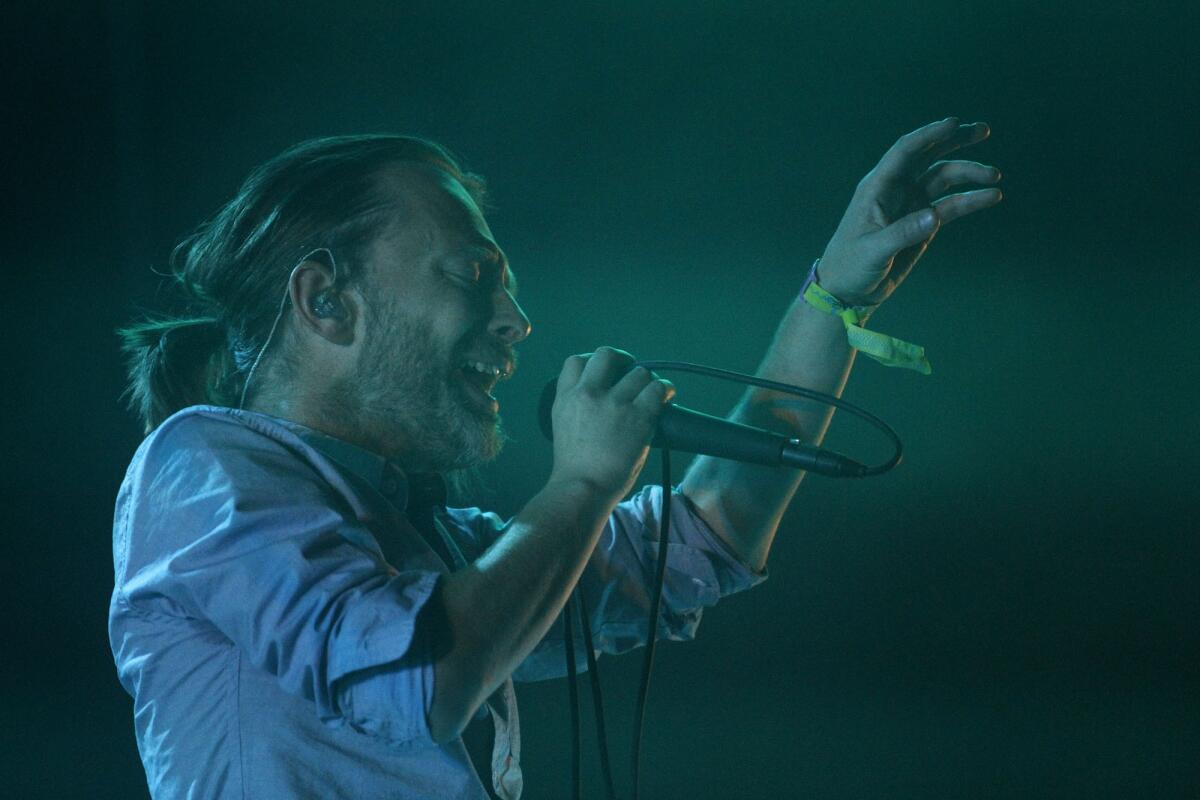 Radiohead's Thom Yorke performing at Coachella in 2012. the band has announced it is returning to the stage with a date at Barcelona's Primavera Sound.