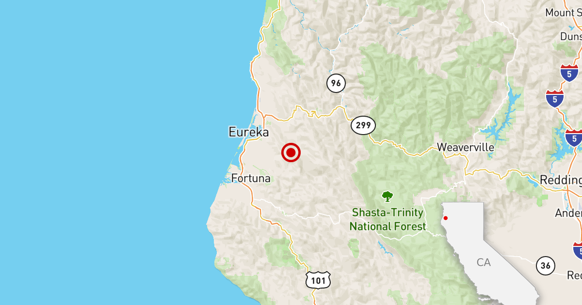An earthquake of magnitude 3.7 was felt near Arcata, California.
