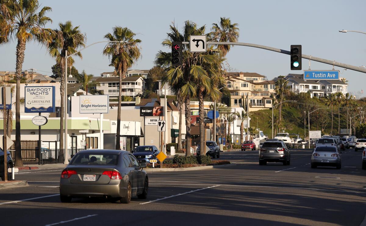 A view of Mariner's Mile looking south along Pacific Coast Highway.