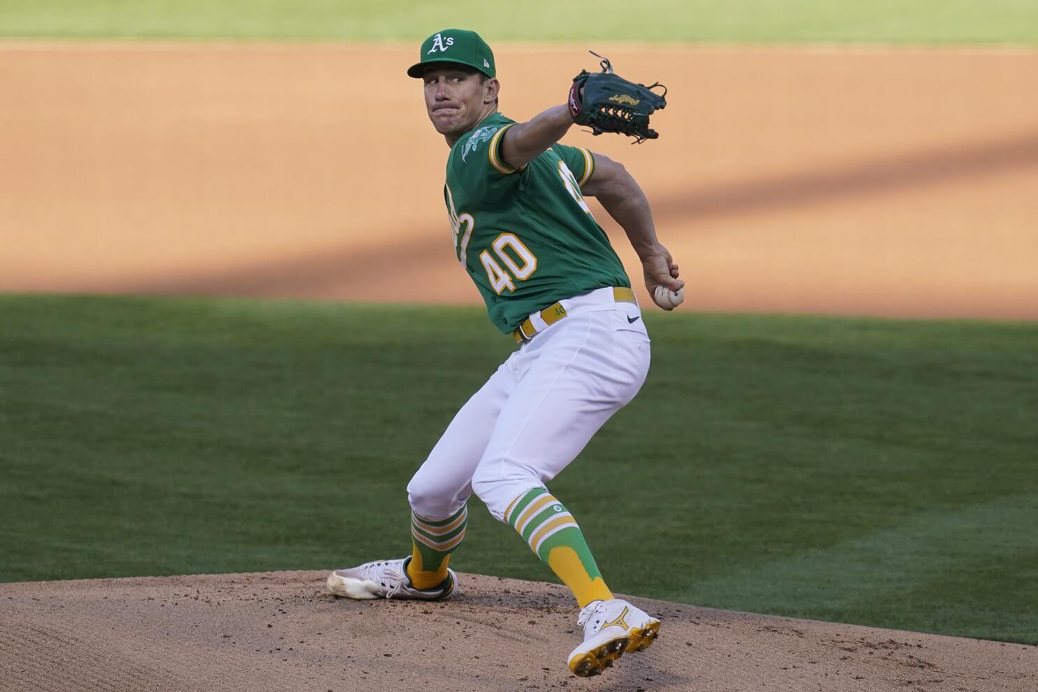 Bassitt pitches two-hitter, fans nine as A's beat Angels 5-0 - The San  Diego Union-Tribune