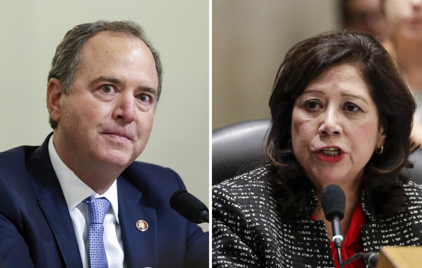 Rep. Adam B. Schiff (D-Burbank) and Los Angeles County Supervisor Hilda Solis.