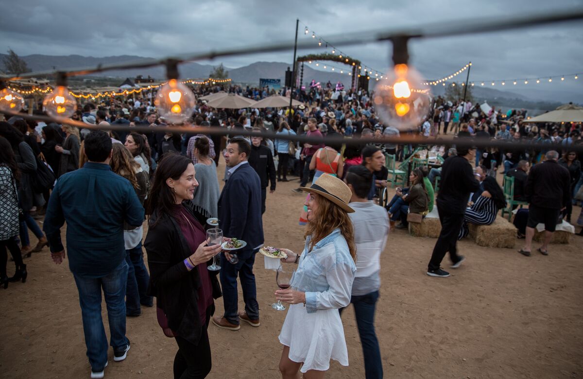 Festival-goers at the Valle Food & Wine Festival, which will mark its third year on Oct. 5 at Javier Plascencia's Finca Altozano restaurant in Baja's Valle de Guadalupe.