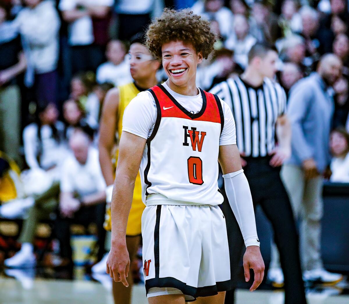 Harvard-Westlake star Trent Perry is all smiles during a recent game.