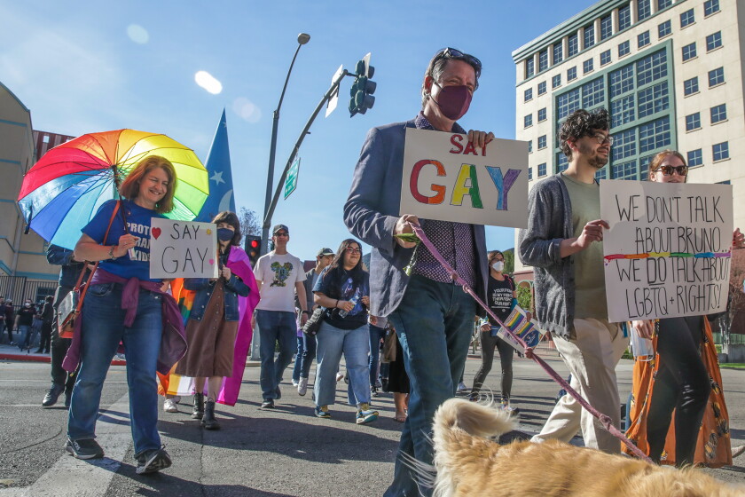 LGBTQ employees and their supporters walk out of Disney Animation