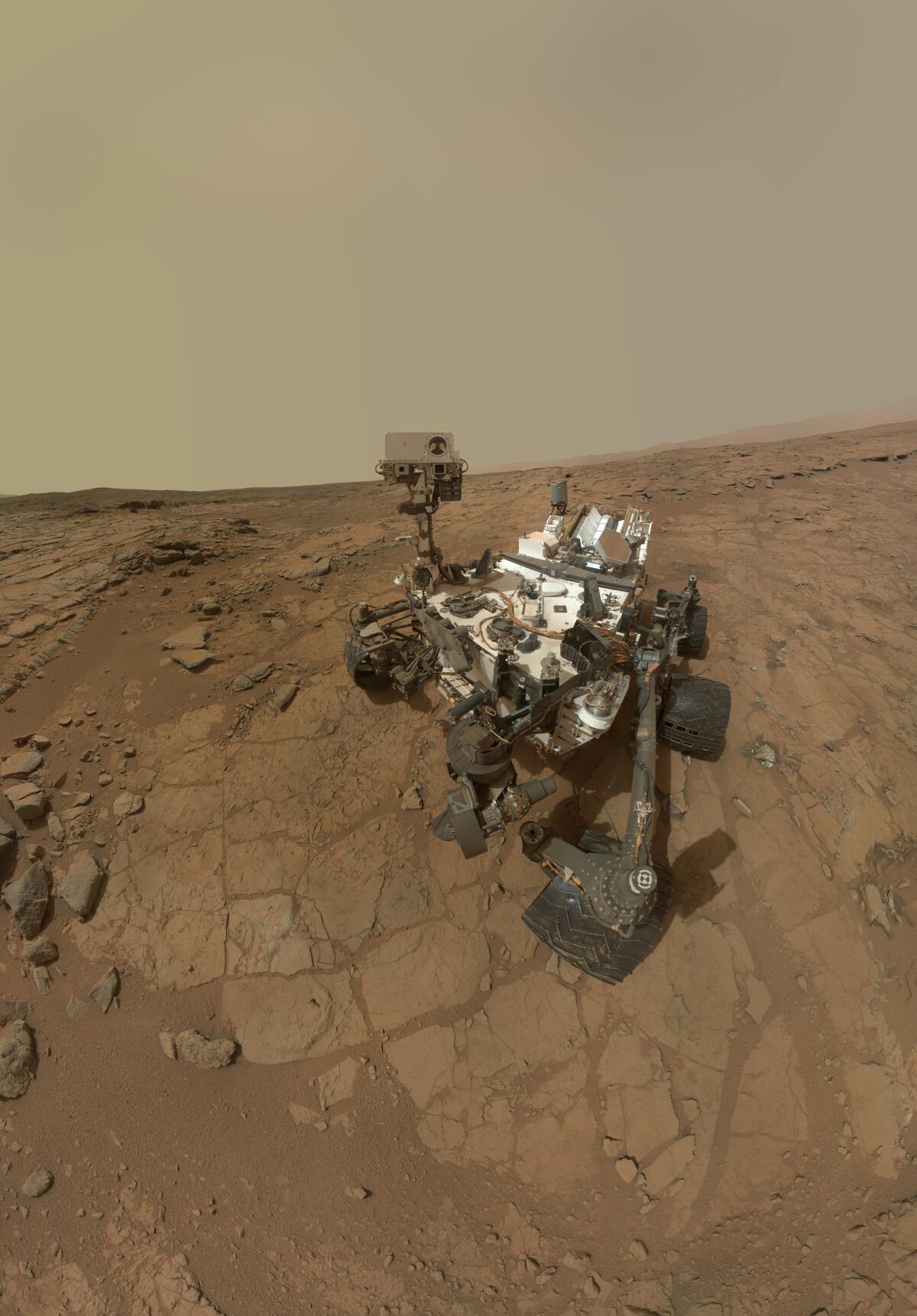 A "selfie" taken by Curiosity.