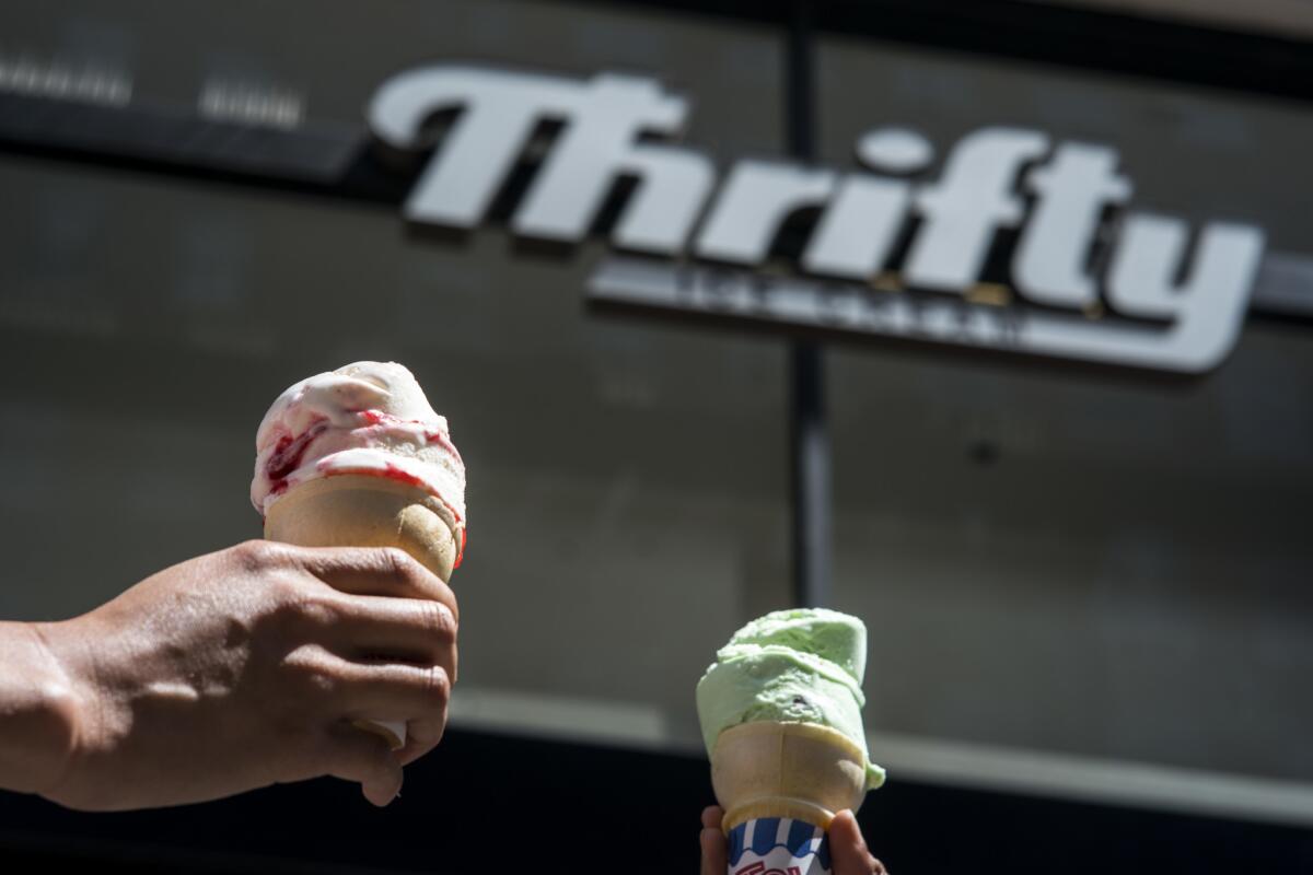 The Rite Aid in downtown Los Angeles has a Thrifty ice cream kiosk.