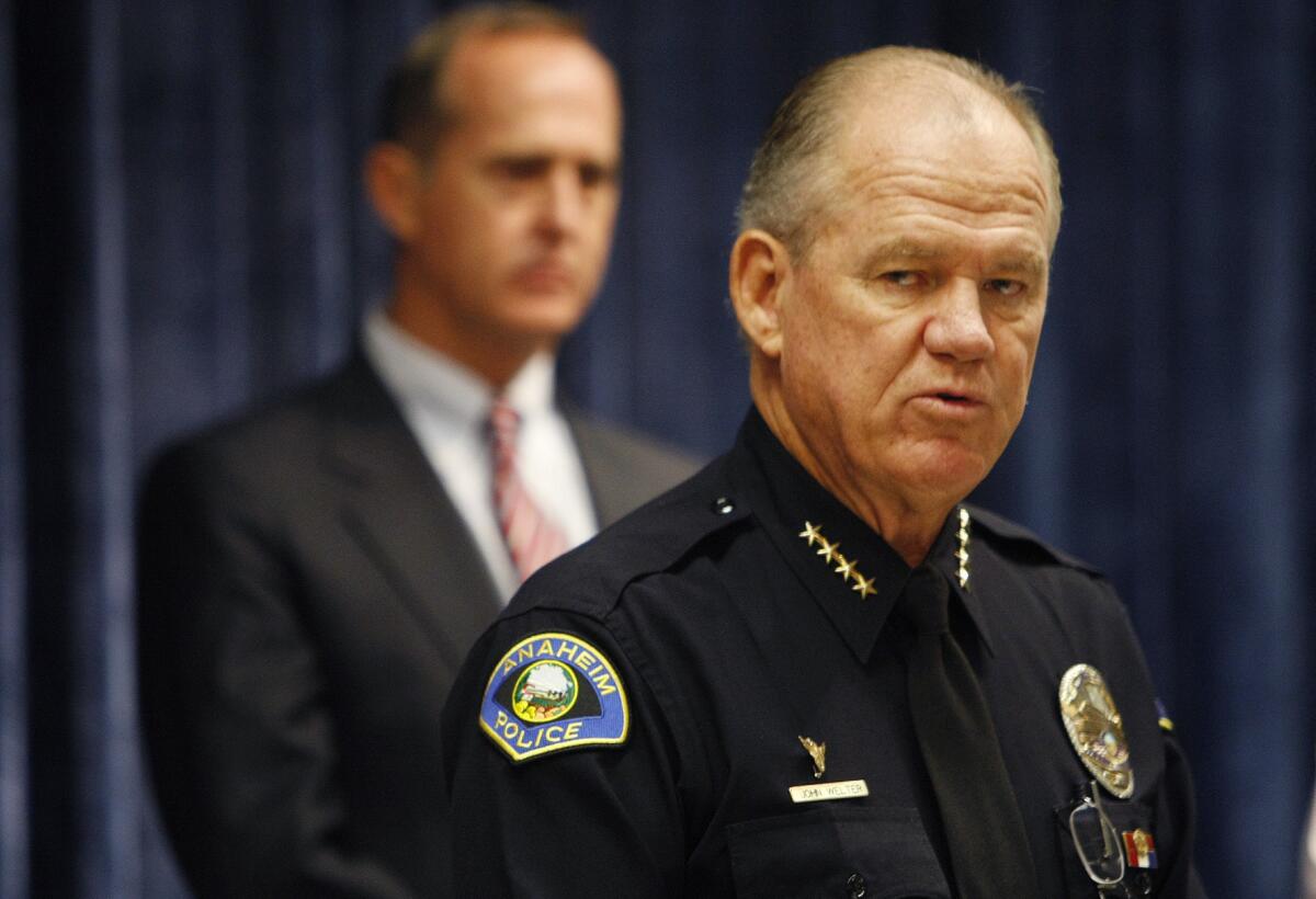 Anaheim Police Chief John Welter will be stepping down.