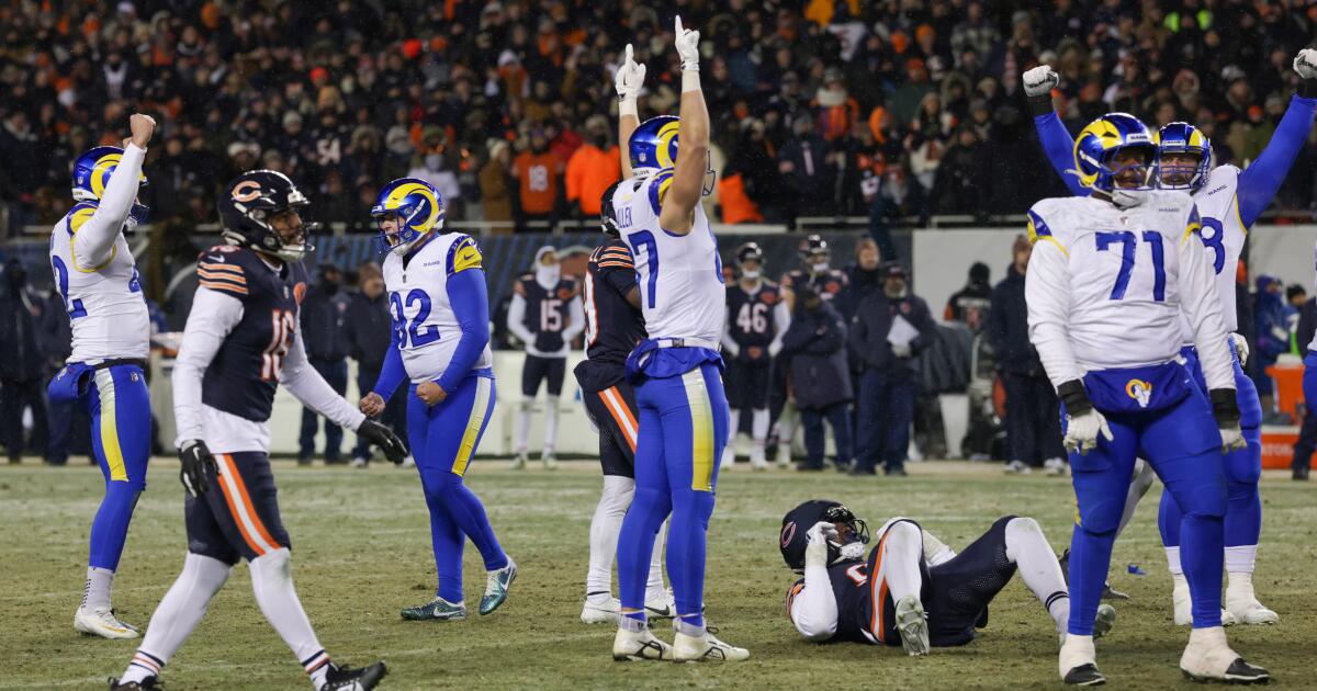Rams overcome Caleb Williams' insane tying TD pass to beat Bears in OT, reach NFC title game