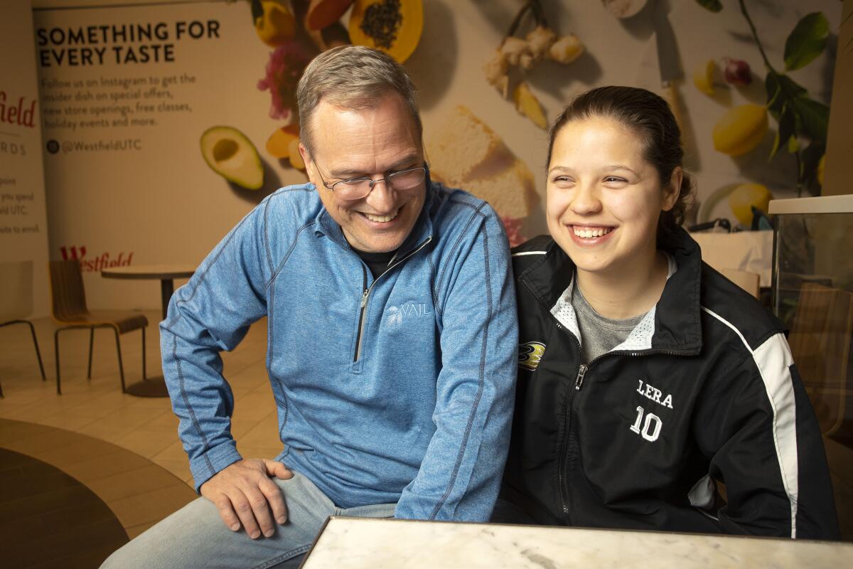 Lera Doederlein with her father, David.