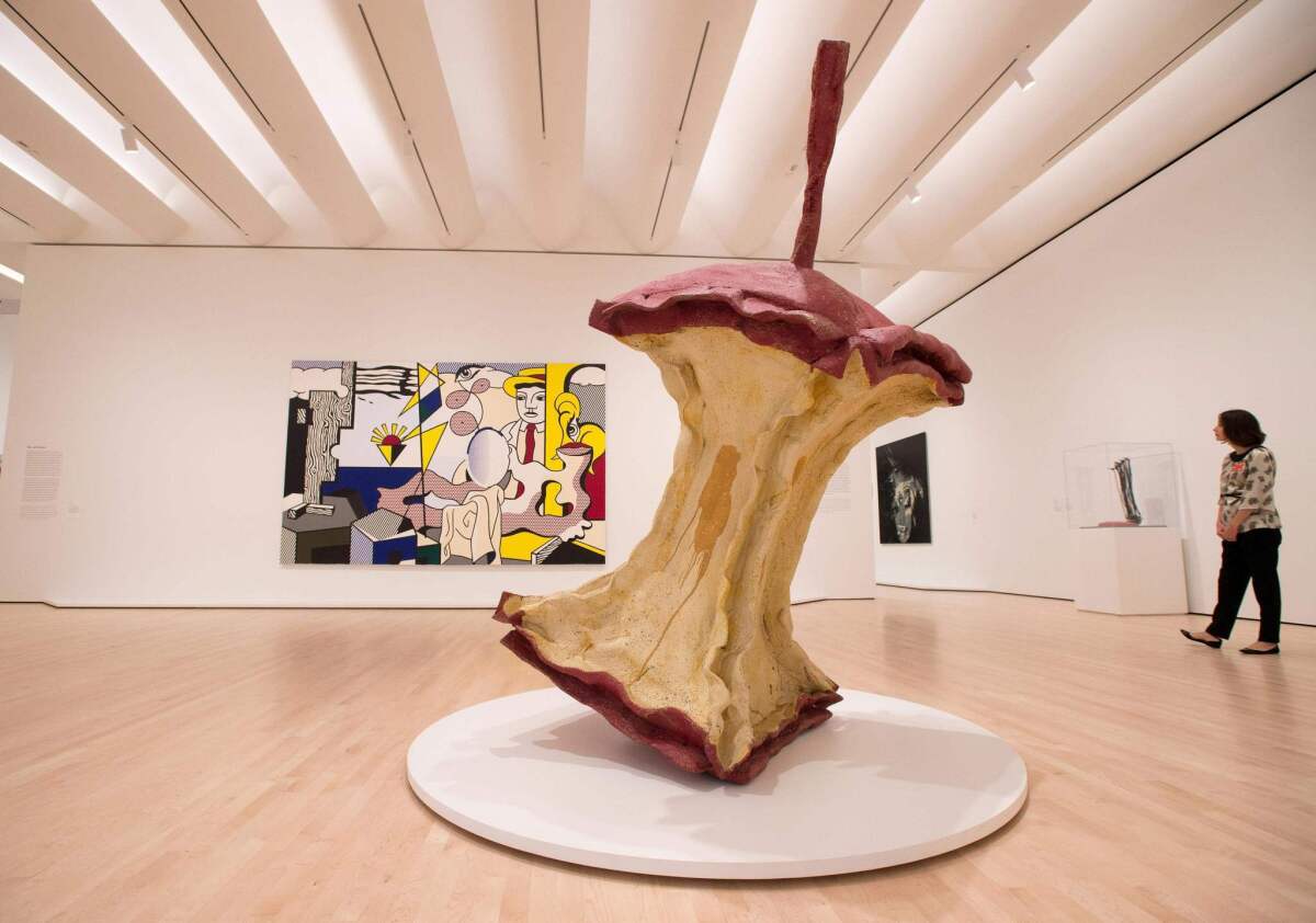 Claes Oldenburg and Coosje van Bruggen's "Geometric Apple Core" (1991), part of SFMOMA's blue-chip Fisher Collection.