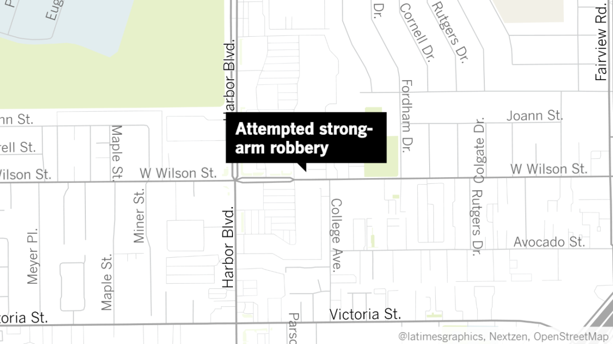 Danny Rockey Guzman was arrested on charges of attempted robbery Friday night in Costa Mesa.