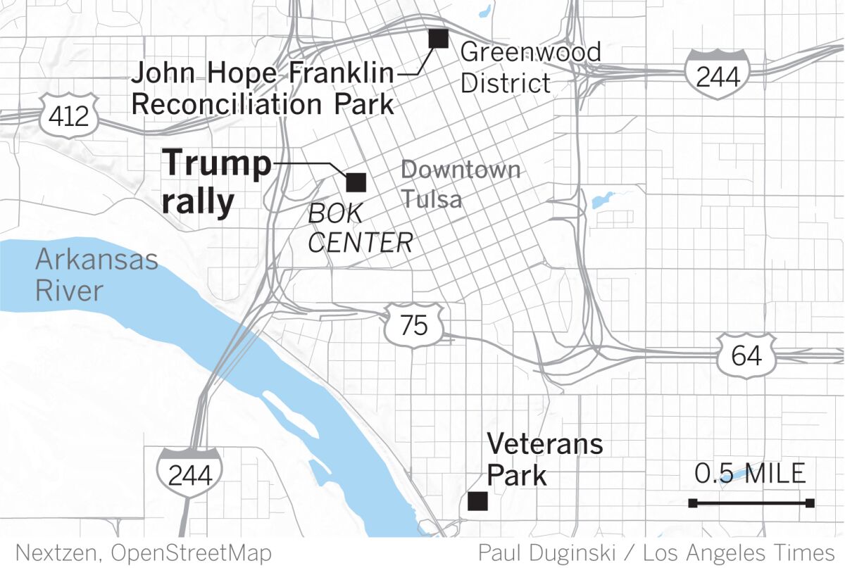 Rally and protest sites in Tulsa.