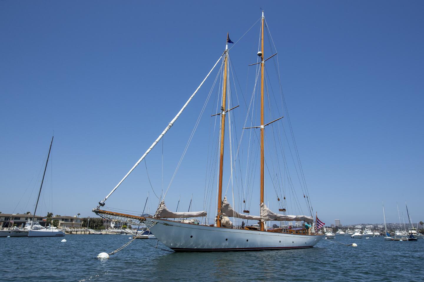 Richard and Lani Straman's 95-year-old, 86-foot schooner Astor will be among the vessels on display in the Newport Beach Wooden Boat Festival.