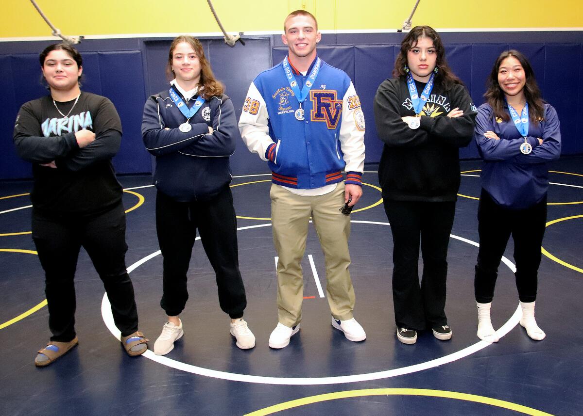 CIF State individual wrestling champions, on Tuesday at Marina High.