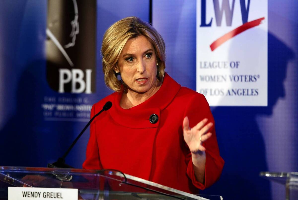 L.A. mayoral candidate Wendy Greuel has gained the endorsement of the Apartment Assn. of Greater Los Angeles.