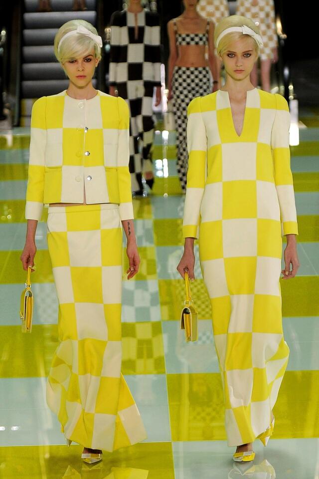 Marc Jacobs' designs for Louis Vuitton drew from checker-board grids inspired by the 1960s.