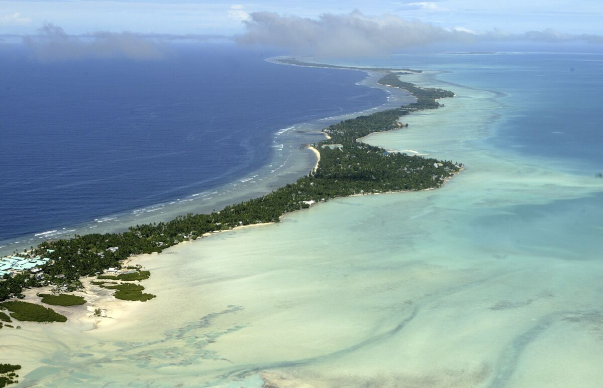 Shoreline of Pacific atoll