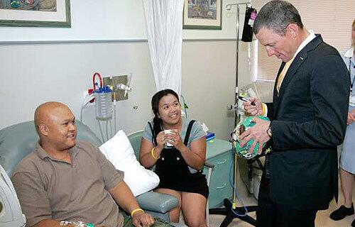Lance Armstrong at hospital