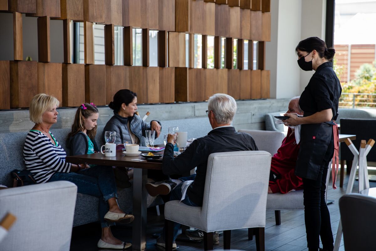 Dining area at The Lot La Jolla on Thursday.