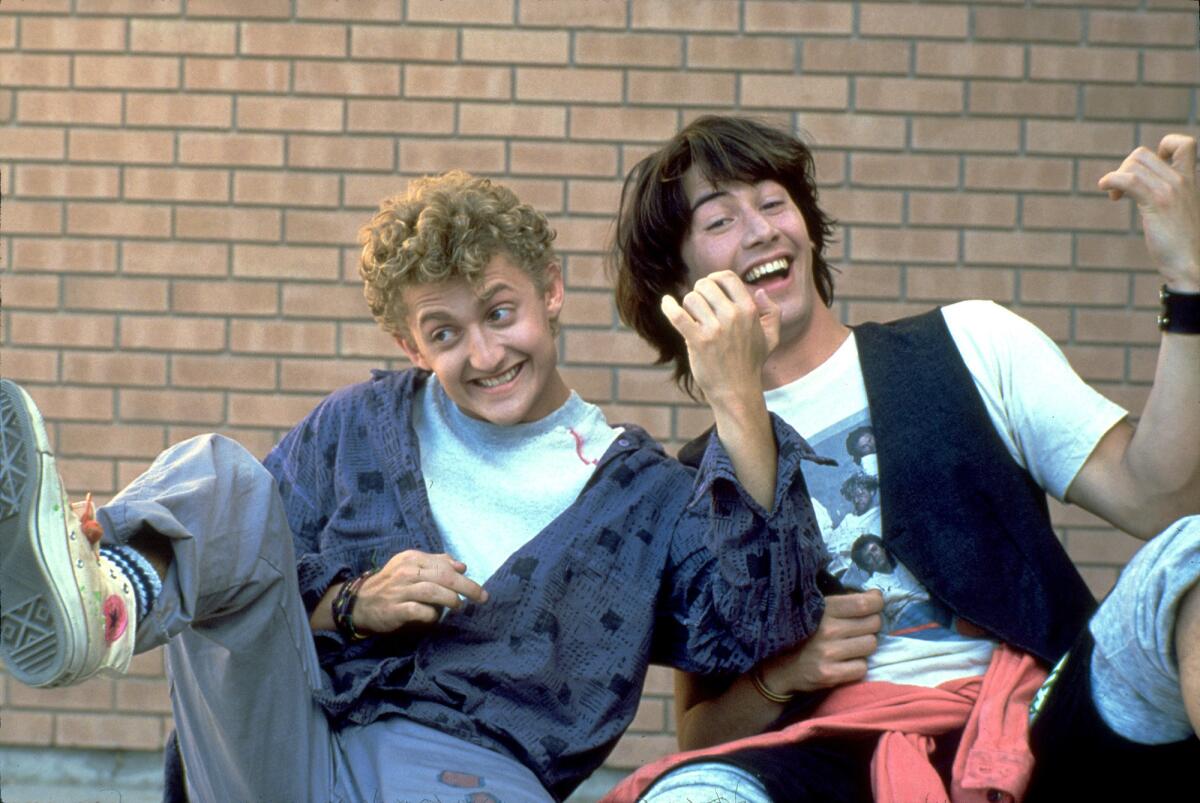 Actors Keanu Reeves, right, as Ted, and Alex Winter as Bill, of the series, "Bill & Ted."