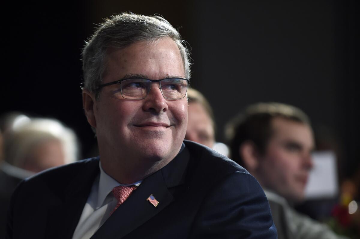 Former Florida Gov. Jeb Bush, shown at the National Summit on Education Reform in Washington last month, announced via Facebook and Twitter that he will explore a run for president.