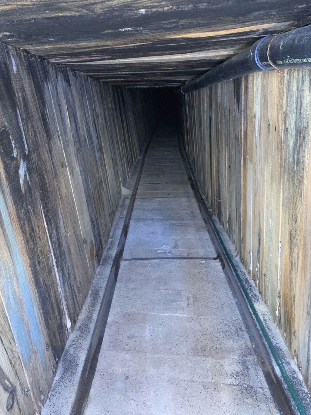 Inside the incomplete tunnel.